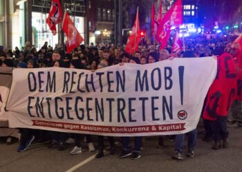Mielenosoitus äärioikeistoa vastaan Hampurissa toissa viikolla.
