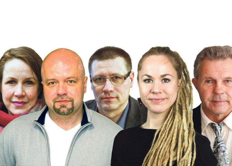 Vasemmalta: Veronika Honkasalo, Juho Kautto, Kauko Niemi, Hanna Sarkkinen ja Matti Semi.
