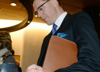 Pääministeri Jyrki Katainen ulkoasiainvaliokunnan seminaarissa torstaina.