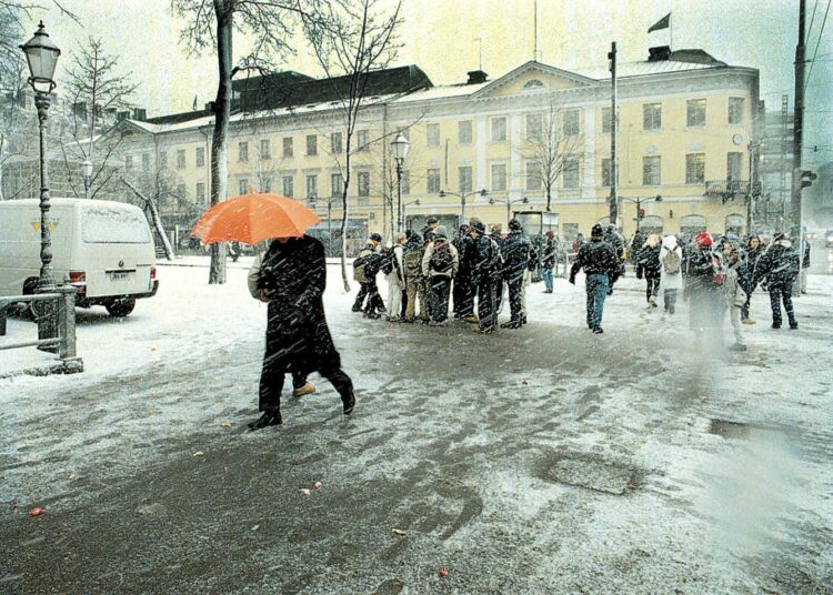 Lunta ja räntää luvassa perjantaina.