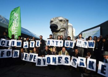 Greenpeacen aktivistit osoittivat mieltään ilmastokokouspaikalla keskiviikkona.