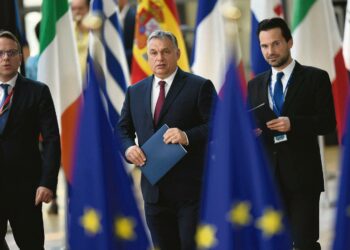 Unkarin pääministeri Viktor Orbán EU-johtajien huippukokouksessa Brysselissä viime viikon torstaina.