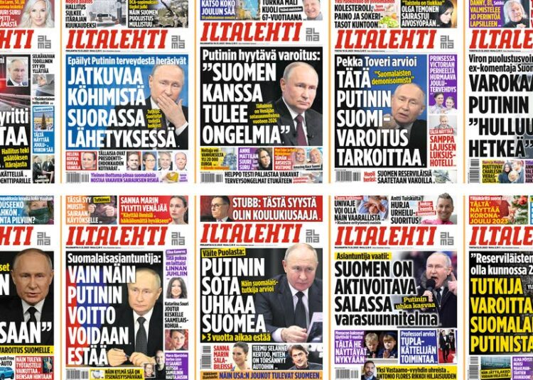 Joulukuussa ilmestyi 23 painettua Iltalehteä, niistä 19:n kannessa on Putin.