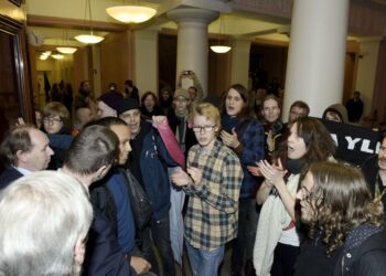 Helsingin yliopistolla osoitettiin viime viikolla mieltä valtiovarainministeri Alexander Stubbin vierailua vastaan.