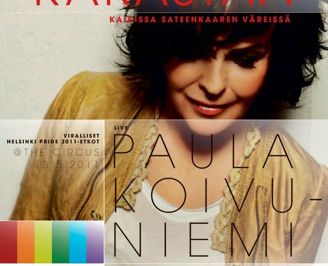 Talkoovoimin ja keräysvaroin järjestettyä Helsinki Pride kerää varoja muun muassa ennakkobileillä. 13. toukokuuta etkoilla esiintyy Paula Koivuniemi.