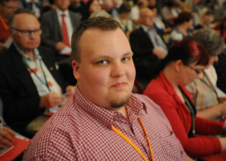Miikka Kortelainen vuoden 2013 puoluekokouksessa.
