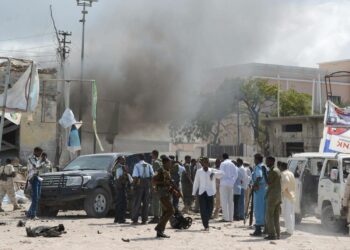 Itsemurhaiskun jälkiä Mogadishussa pari viikkoa sitten.