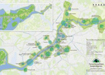 Kaupunkipuisto ulottuu Ruissalosta Kuralaan.