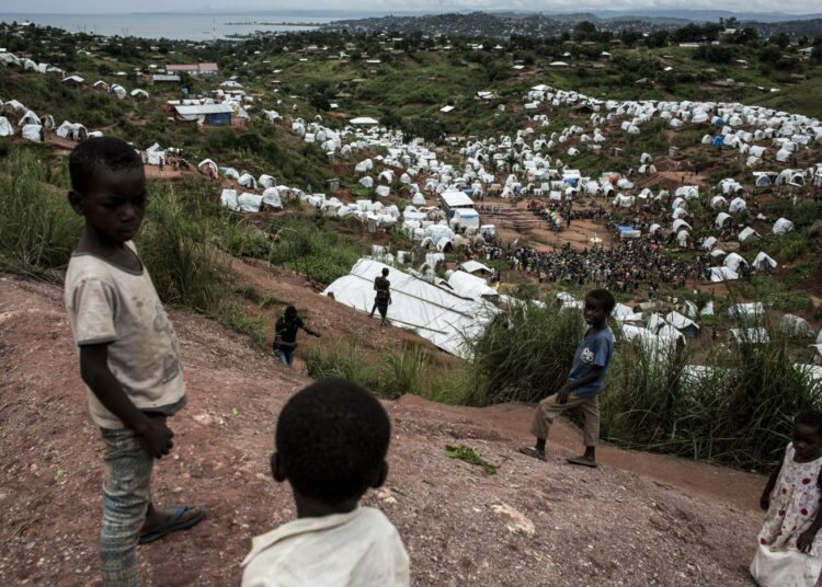 Kongolaislapsia pakolaisleirillä Kalemiessa 20. maaliskuuta 2018.
