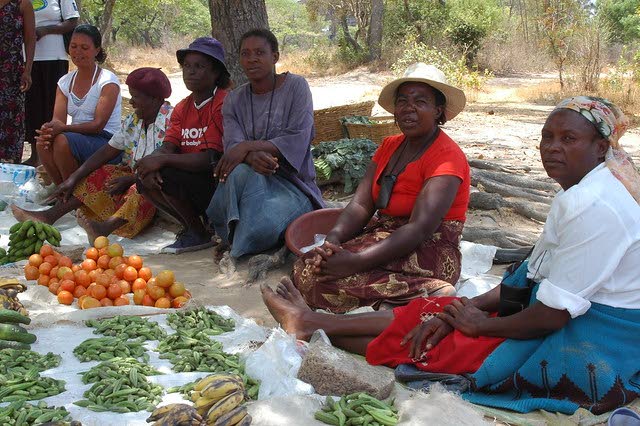 Zimbabwelaisia vihanneskauppiaita. Monet kauppiaat sanovat, että heidän on pakko heittää menemään mätänevät vihanneksensa, sillä ihmisillä ei enää ole varaa ostaa niitä.