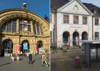 Frankfurt am Mainin rautatieasema on yksi Saksan vilkkaimmista. Kirchmöserin rautatieasema on käytössä Brandenburgissa, itäisessä Saksassa, mutta asemarakennus on ollut suljettuna kauan. Aluejunat pysähtyvät asemalla vielä.