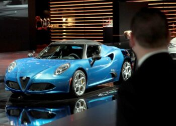 Alfa Romeon uusi malli Detroitin autonäyttelyssä viime viikolla.