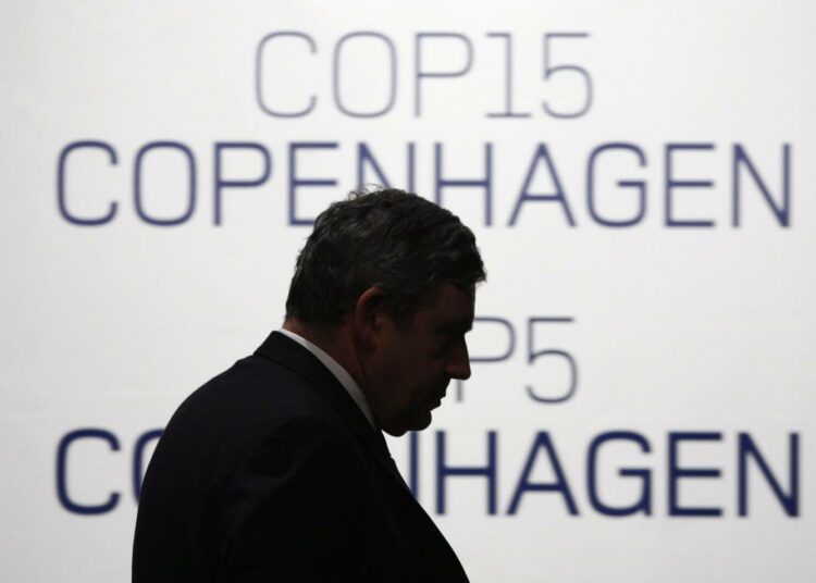Yhdistyneen kuningaskunnan pääministeri Gordon Brown osallistui ilmastokokoukseen.