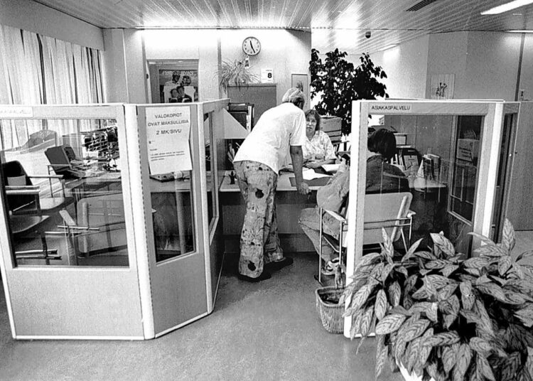 Kelan toimisto Tuusulassa vuonna 1995. Tuusula oli yksi kokeilukunnista.
