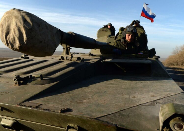 Venäjänmielisiä kapinallisia Donetskissa Ukrainassa helmikuun lopulla.