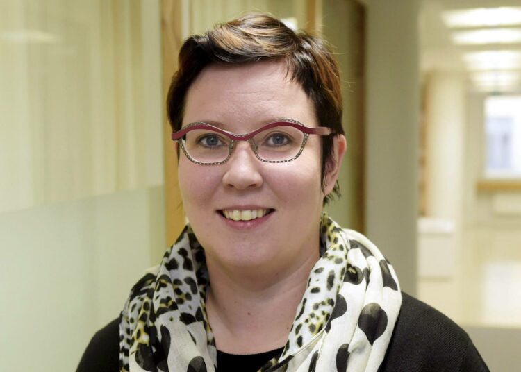 Vasemmistoliiton presidenttiehdokas Merja Kyllönen.