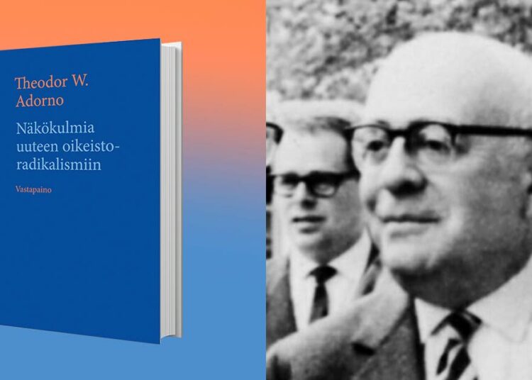 Theodor W. Adorno (1903–1969) kehitti Frankfurtin koulun kriittistä teoriaa, joka alkuperäisen ohjelmansa mukaan pyrki yhteyteen ”alistetun ihmiskunnan kanssa, jonka puolesta se ajattelee”.
