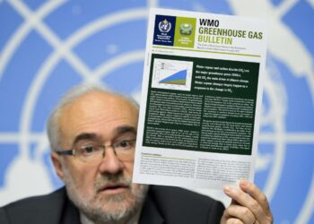 WMO:n pääsihteeri Michel Jarraud kertoi ilmakehän hiilidioksidipitoisuudesta maanantaina Genevessä.