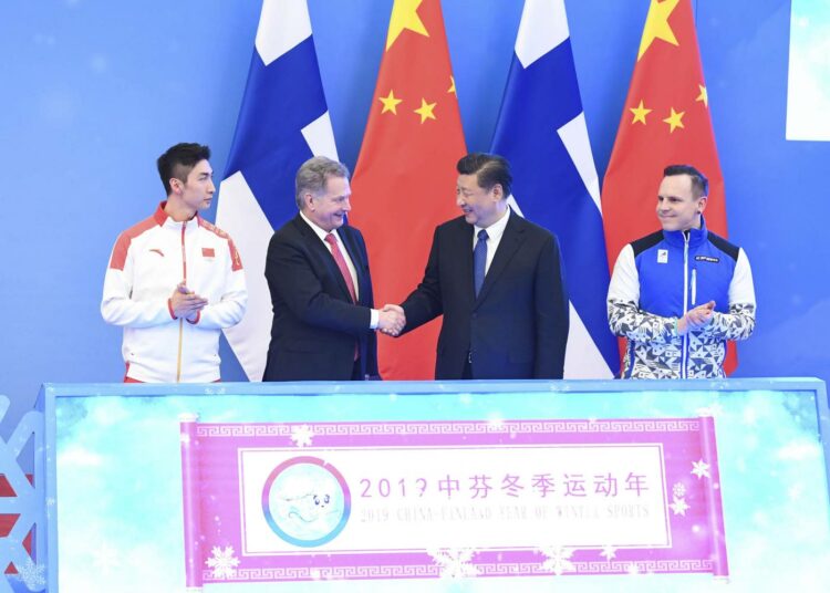 Tasavallan presidentti Sauli Niinistö tapasi Kiinan presidentin Xi Jingpingin Pekingissä tammikuussa,