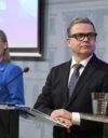 Valtiovarainministeri Riikka Purra (ps) ja pääministeri Petteri Orpo (kok).