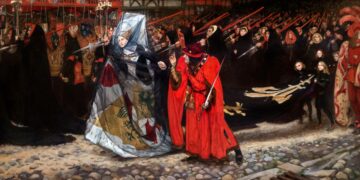 Edwin Austin Abbey: Gloucesterin herttua Richard ja Lady Anne. Öljy kankaalle, 1896.