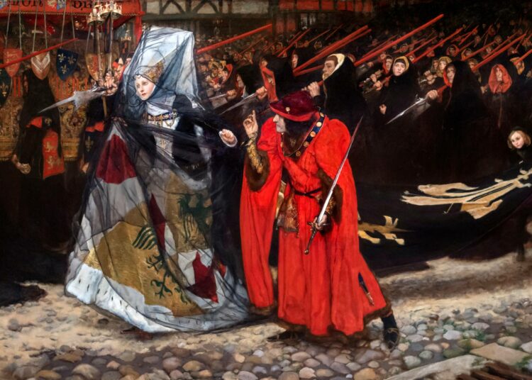 Edwin Austin Abbey: Gloucesterin herttua Richard ja Lady Anne. Öljy kankaalle, 1896.
