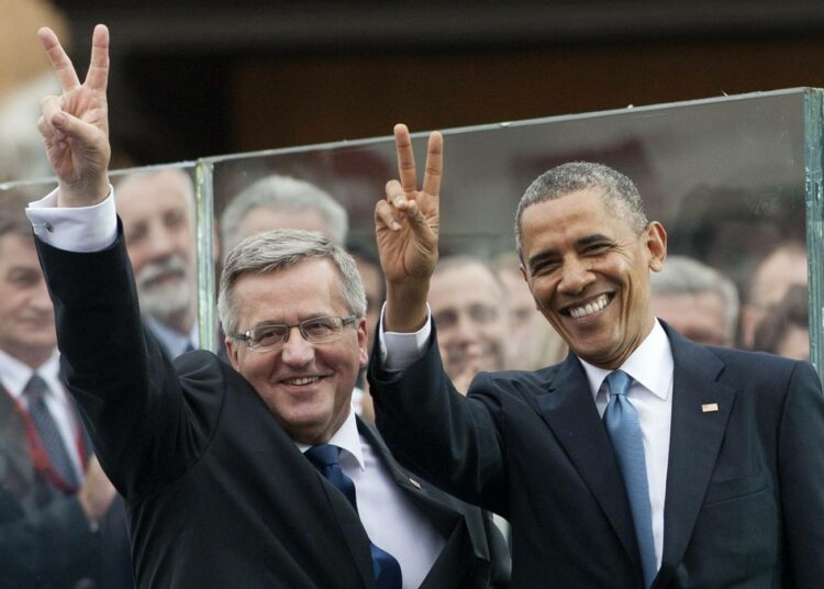 Puolan presidentti Bronislaw Komorowski juhli yhdessä USA:n presidentin Barack Obaman kanssa keskiviikkona maan ensimmäisten vapaiden vaalien 25-vuotispäivää.
