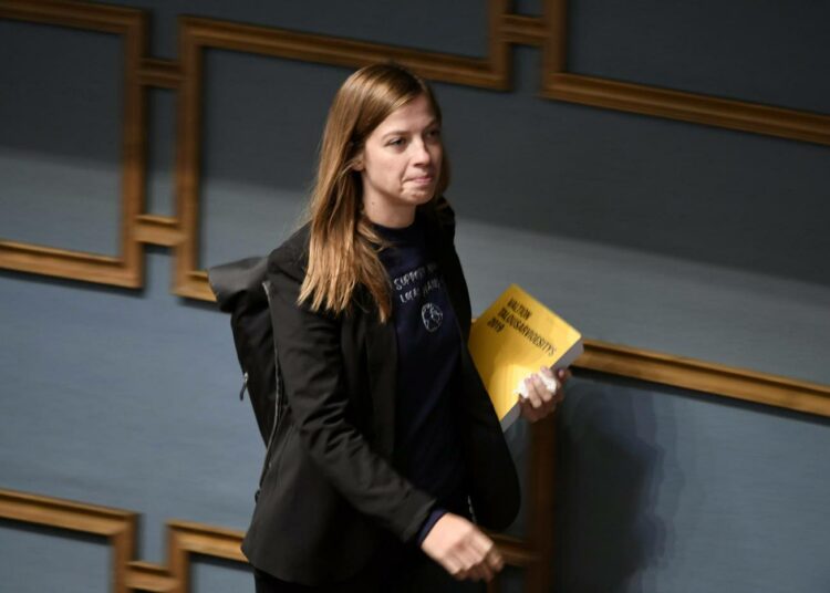 Li Andersson piti vasemmistoliiton ryhmäpuheenvuoron tiistaina, kun eduskunta alkoi käsitellä ensi vuoden budjettia.