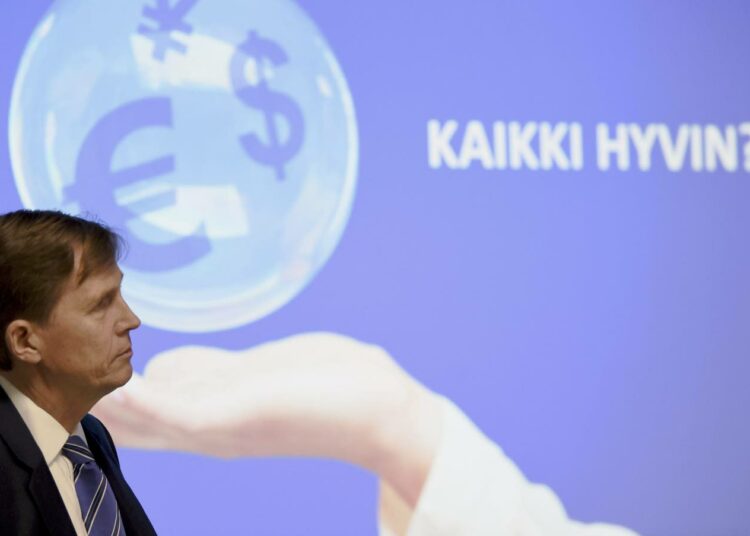 Finanssikonserni  Nordean ekonomisti Pasi Sorjonen  Nordean talousennusteen julkistustilaisuudessa tiistaina.