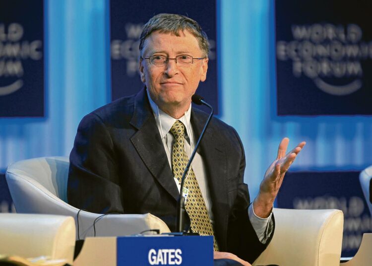 Microsoftin omistaja Bill Gates puhui kestävästä kehityksestä Maailman talousfoorumissa Davosissa Sveitsissä. Yhdysvaltalainen Gates on maailman rikkain henkilö 80 miljardin dollarin omaisuudellaan