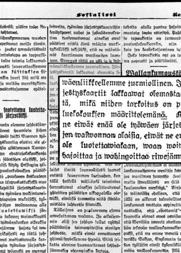 Sosialisti-lehti, 9.1.1918, Kansalliskirjaston digitaaliset aineistot.
