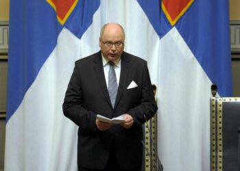 Eduskunnan puhemies Eero Heinäluoma valtiopäivien avajaisissa tiistaina.