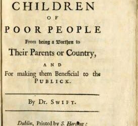 Jonathan Swiftin Vaatimaton ehdotus vuodelta 1729.