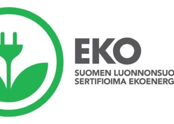 Kansainvälinen ekosähkömerkinnän ulkonäkö johdetaan Suomessa käytettävästä logosta.