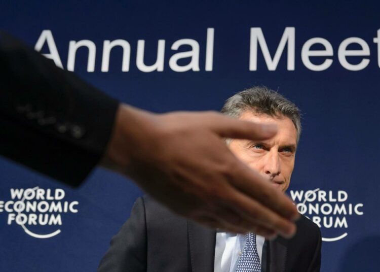 Argentiinan presidentti Mauricio Macri maailman talousfoorumissa Davosissa viime viikolla.
