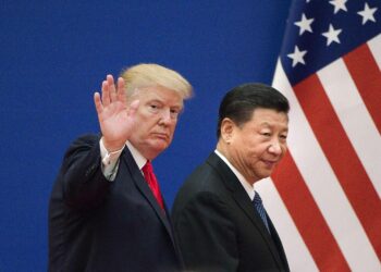 Donald Trump ja Xi Jinping tapaamisessaan marraskuussa 2017.