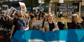 Eläinoikeusjärjestö Animalia kampanjoi turkistarhattoman Suomen puolesta. Kuva on mielenosoituksesta vuodelta 2015.