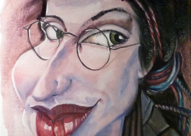 Teppo Järven tekemä karikatyyri Sofi Oksasesta.