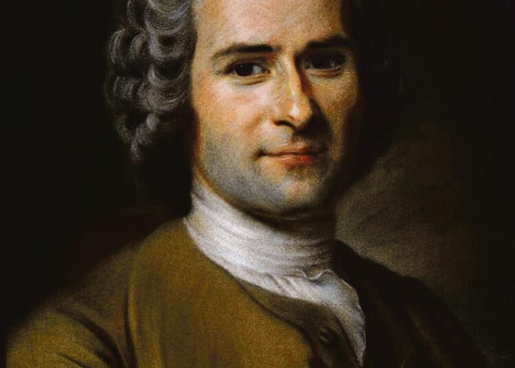 Filosofi Jean-Jacques Rousseau  Maurice Quentin de La Tour’n maalauksessa vuonna 1753.