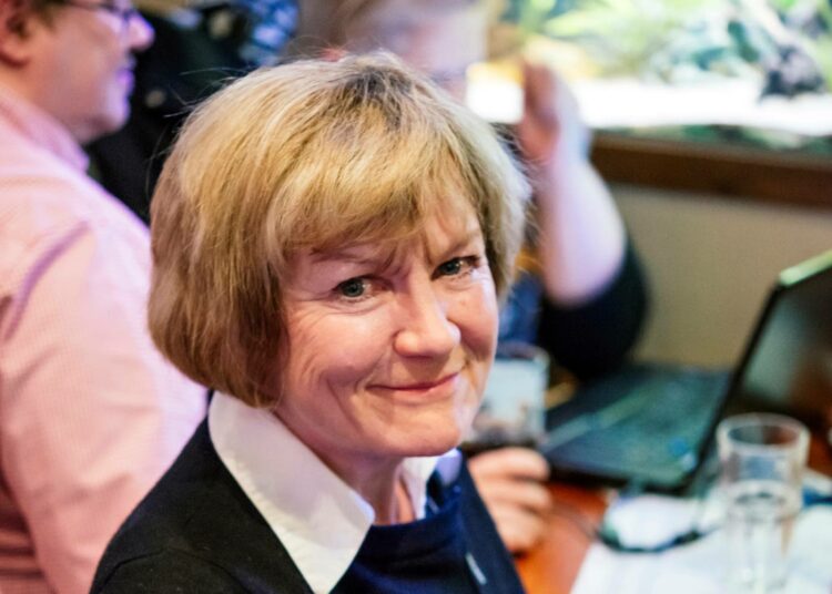 Ulla-Leena Alppi oli vasemmistoliiton ääniharava Tampereella.
