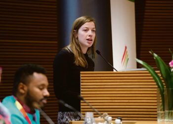 Vasemmistoliiton puheenjohtaja Li Andersson linjasi puoluevaltuuston kevätkokouksessa puolueensa eduskuntavaalien kärkiteemoja.