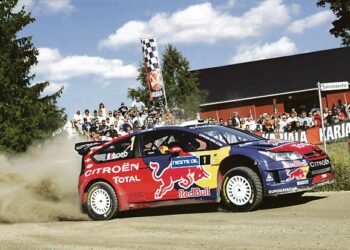 Sebastian Loeb ajoi rallia Keski-Suomessa viime vuonna.