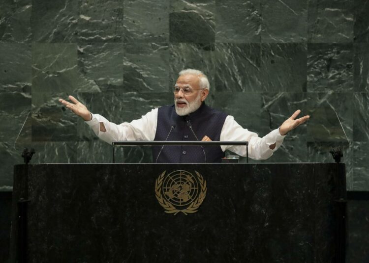 Intiaa johtaa hindunationalistinen pääministeri Narendra Modi. Kuva YK:n yleiskokouksesta viime viikolta.