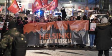 Helsinki ilman natseja -kulkue itsenäisyyspäivänä 2017.