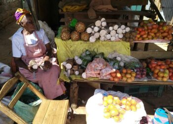 Naispienviljelijä myy tuotteitaan eteläisen Senegalin Casamencen torilla. Saharan eteläpuoleisessa Afrikassa epävirallisen talouden työläisistä peräti 90 prosenttia on naisia.