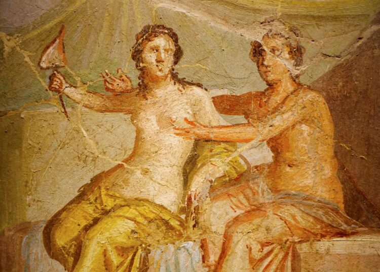 Roomalaiset osasivat iloitella ja nauttia seksistä. Kuvassa Pompejista löytynyt eroottinen seinämaalaus.