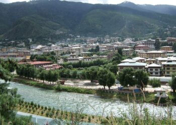 Bhutanin pääkaupunki Thimphu.