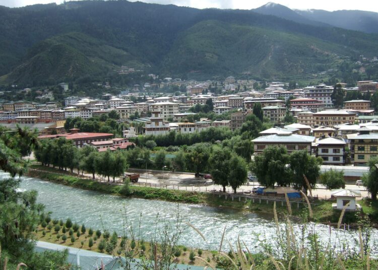 Bhutanin pääkaupunki Thimphu.