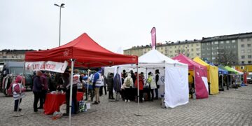 Puolueiden vaalikampanjointi on hyvässä vauhdissa. Kuva Helsingistä maaliskuun alkupuolelta.