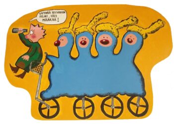 Sarjakuvapolun taulut ovat Muurlan opiston sarjakuvaopiskelijoiden taiteilemia.